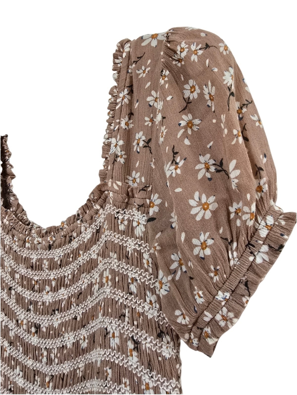 Storia Floral Smocked Bodice Maxi Dress Cottagecore Boho Sundress Size Medium - Picture 4 of 8
